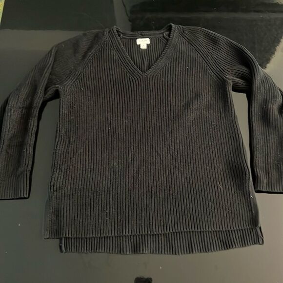 JCrew V-neck 100% Cotton black M - Picture 1 of 5